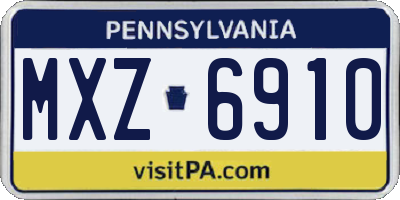 PA license plate MXZ6910