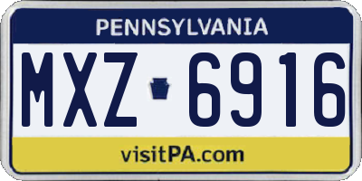 PA license plate MXZ6916