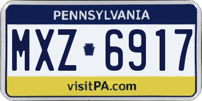 PA license plate MXZ6917
