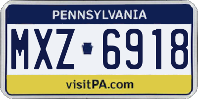 PA license plate MXZ6918