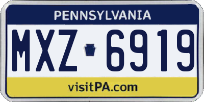 PA license plate MXZ6919
