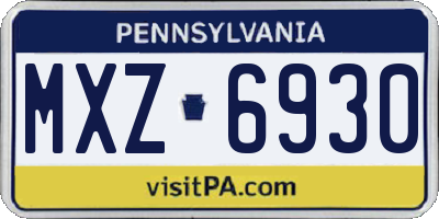 PA license plate MXZ6930