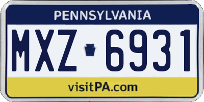 PA license plate MXZ6931