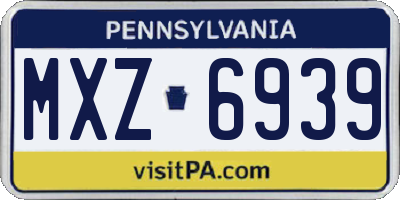 PA license plate MXZ6939