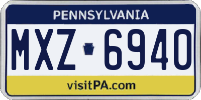 PA license plate MXZ6940