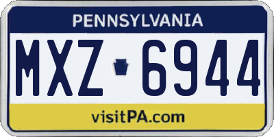 PA license plate MXZ6944