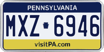 PA license plate MXZ6946
