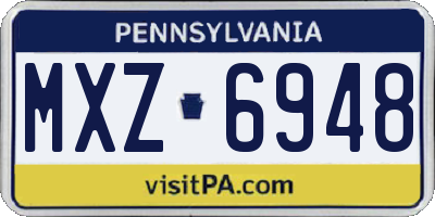 PA license plate MXZ6948