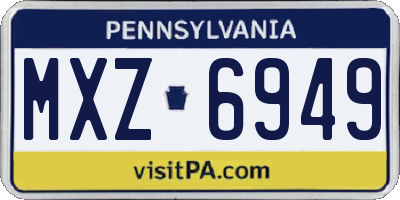 PA license plate MXZ6949