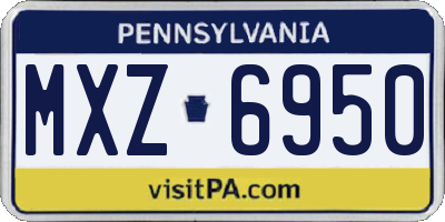 PA license plate MXZ6950