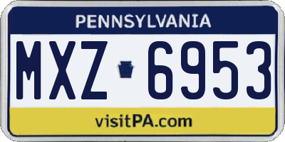 PA license plate MXZ6953