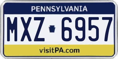 PA license plate MXZ6957