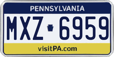 PA license plate MXZ6959