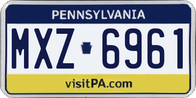 PA license plate MXZ6961