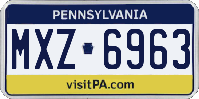 PA license plate MXZ6963