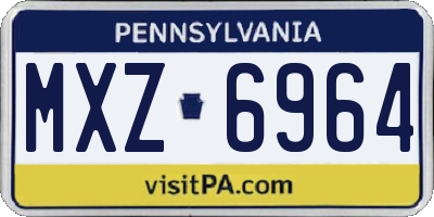 PA license plate MXZ6964