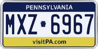 PA license plate MXZ6967