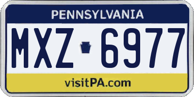 PA license plate MXZ6977