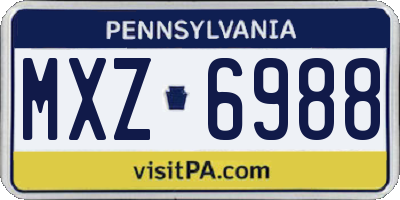 PA license plate MXZ6988