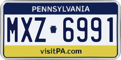 PA license plate MXZ6991