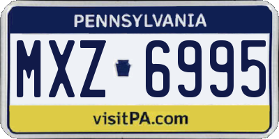 PA license plate MXZ6995