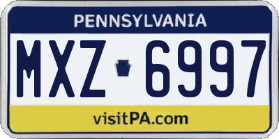 PA license plate MXZ6997