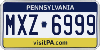 PA license plate MXZ6999