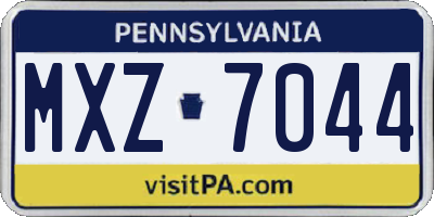 PA license plate MXZ7044