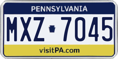 PA license plate MXZ7045