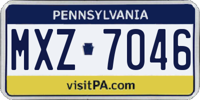 PA license plate MXZ7046