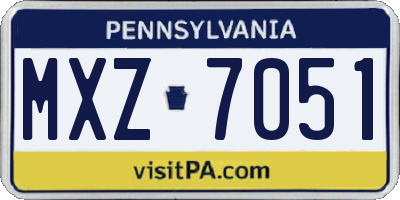 PA license plate MXZ7051