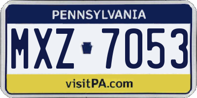 PA license plate MXZ7053