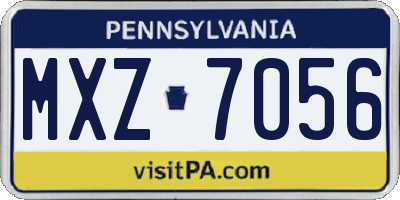 PA license plate MXZ7056