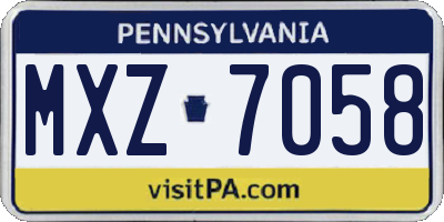 PA license plate MXZ7058