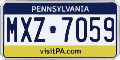PA license plate MXZ7059