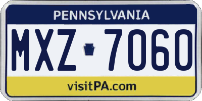 PA license plate MXZ7060