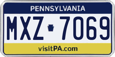 PA license plate MXZ7069