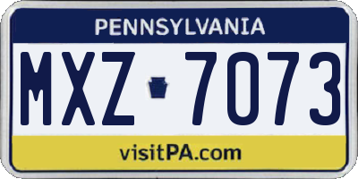 PA license plate MXZ7073