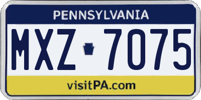 PA license plate MXZ7075