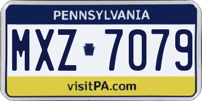 PA license plate MXZ7079