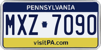 PA license plate MXZ7090