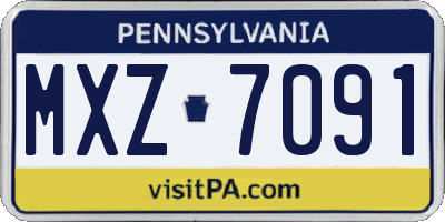 PA license plate MXZ7091