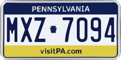 PA license plate MXZ7094