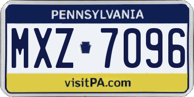 PA license plate MXZ7096