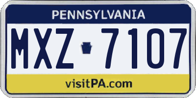 PA license plate MXZ7107