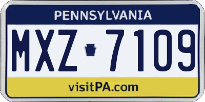 PA license plate MXZ7109
