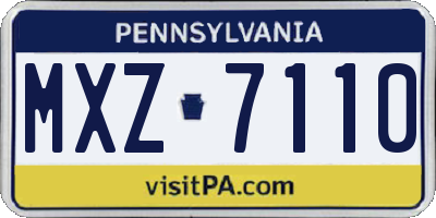 PA license plate MXZ7110