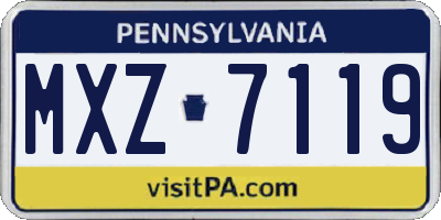 PA license plate MXZ7119