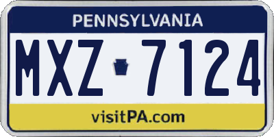 PA license plate MXZ7124