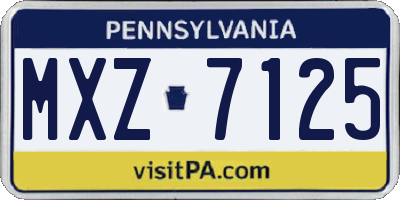 PA license plate MXZ7125